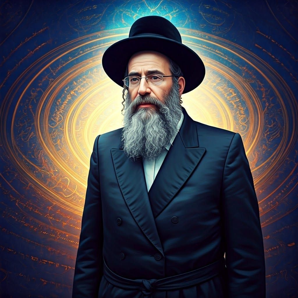 Mystical Orthodox Jewish Man in a Vibrant Environment