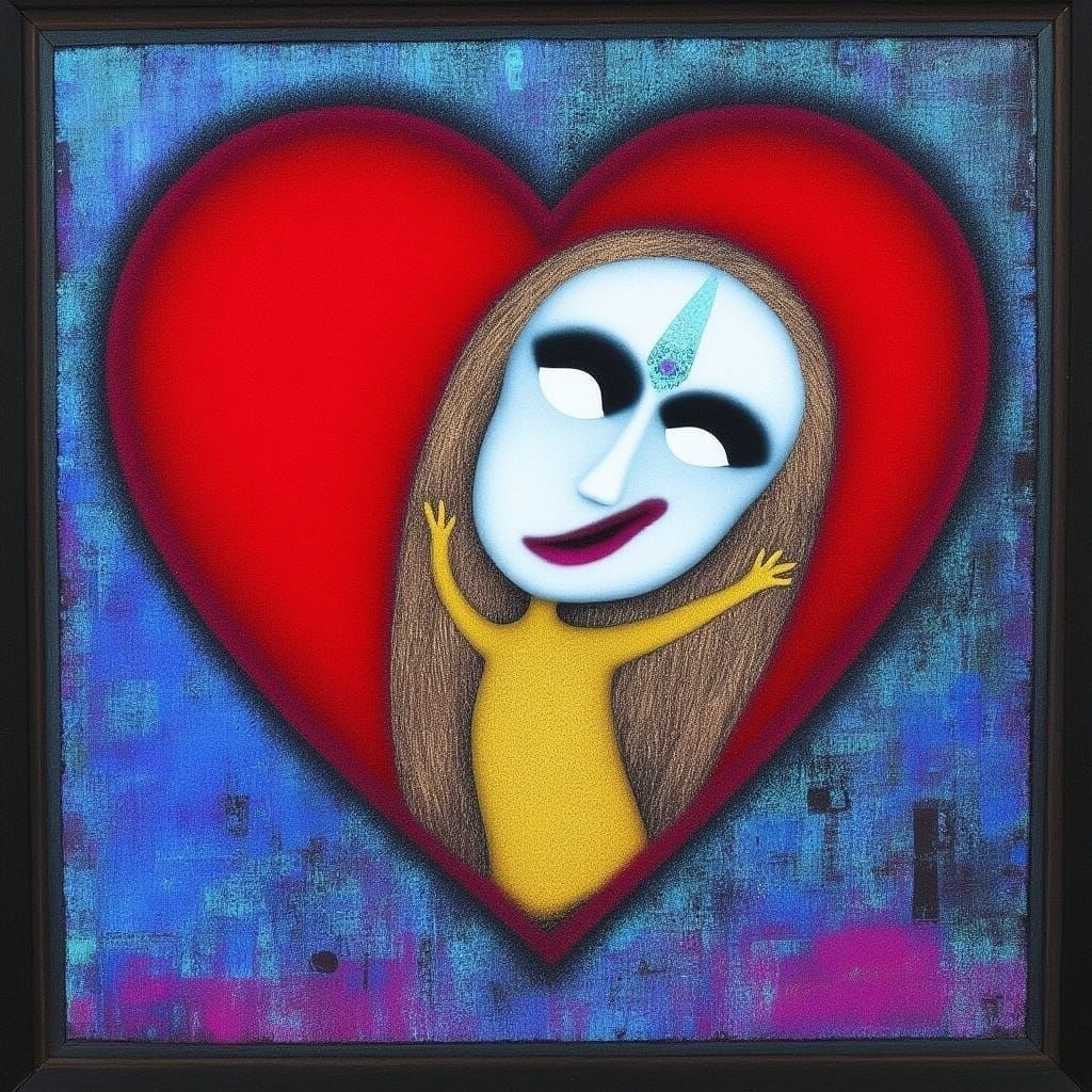 <lora:Heart Work:1.0> The fate of the house turns on the bargain between the girl and the oldest ghost vibrant colors heart