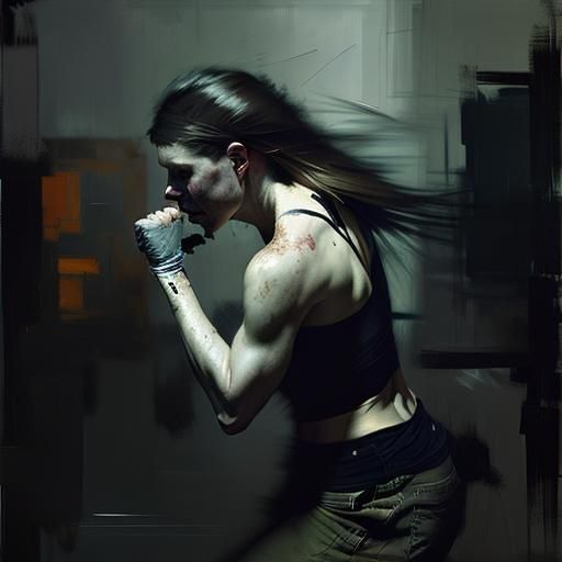 Woman Fighting Self Jeremy Mann