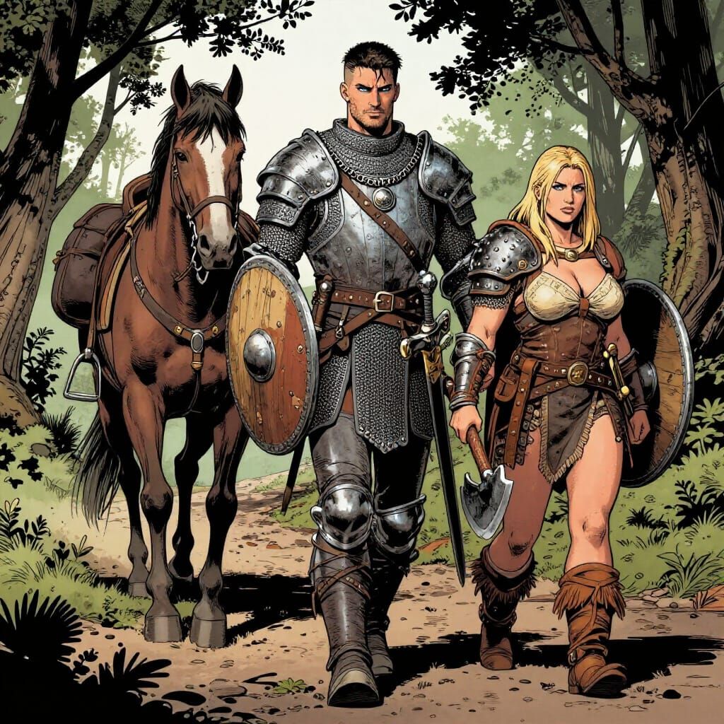 Masterpiece, intricate details. A handsome 6 foot tall, male paladin with deep blue eyes, dark brown hair cut in a short...