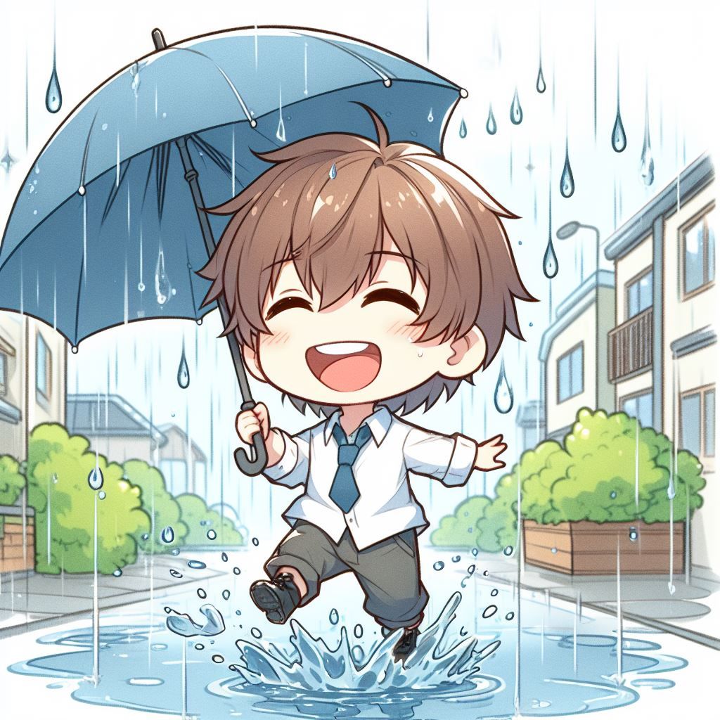 Chibi Boy's Rainy Day Fun