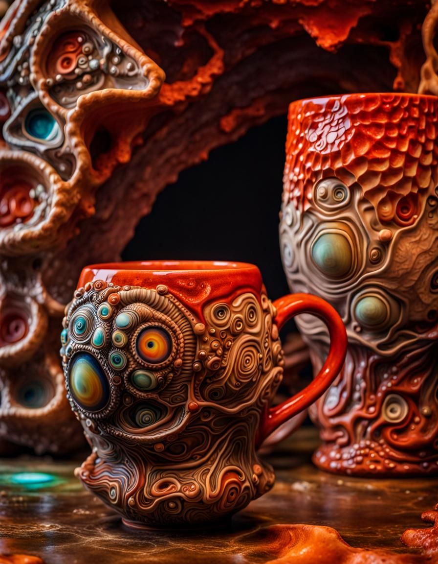 psychedelic pottery mug for eccentric hipsters  by @Zepp