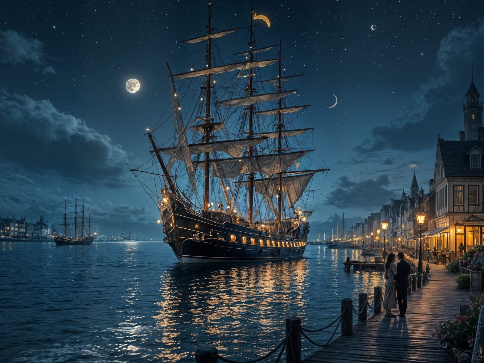 Harbor at night  by @Jogy