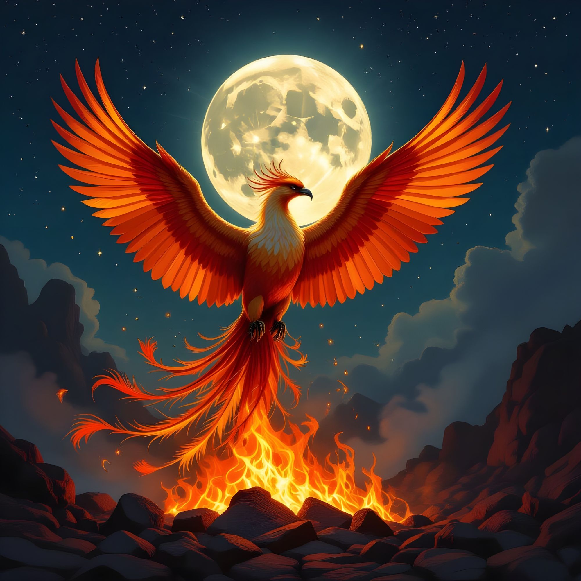 A majestic phoenix 