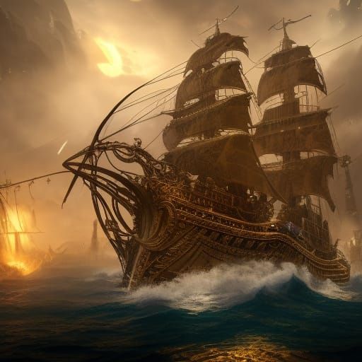 The Pirate Ship - AI Generated Artwork - NightCafe Creator