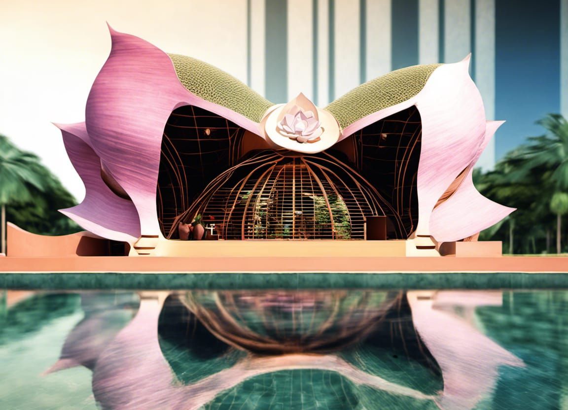 lotus flower resort;high-end resort hotel shaped like a lotus flower ...