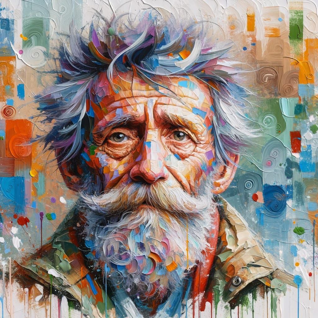 Bob Portrayed in Acrylics Abstract Expressionism