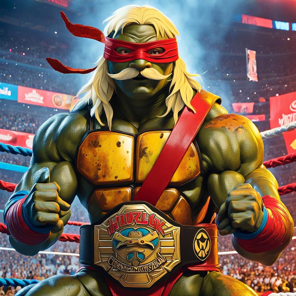 Hulk Hogan Ninja Turtles fusion - AI Generated Artwork - NightCafe Creator