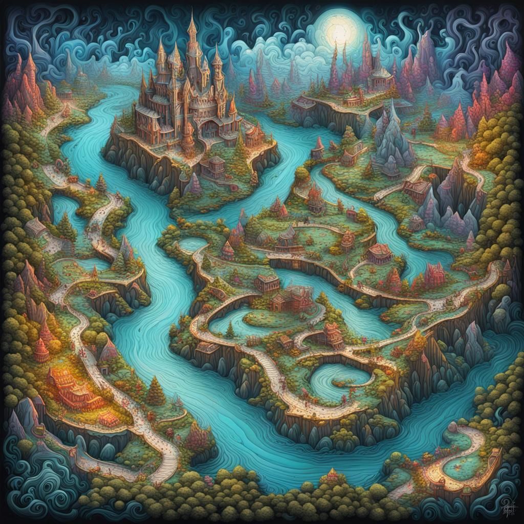 Map of Fantasyland  by @SufferingArtist