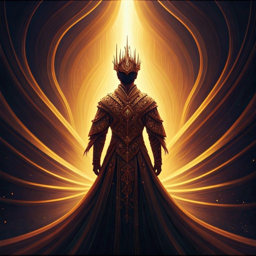 Regal Figure in Dreamlike Landscape, Fantasy Concept Art