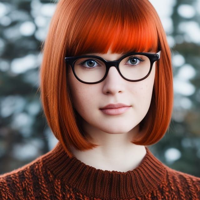 Velma Dinkley wearing orange turtleneck sweater - AI Generated Artwork ...