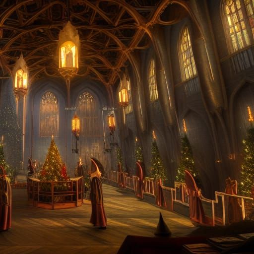 Hogwarts during Christmas