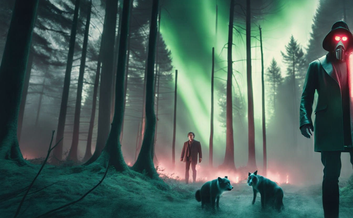 dark forest in the snow