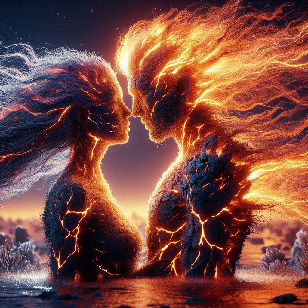 Fiery Lava Love Emerges from Deep Dark Sea