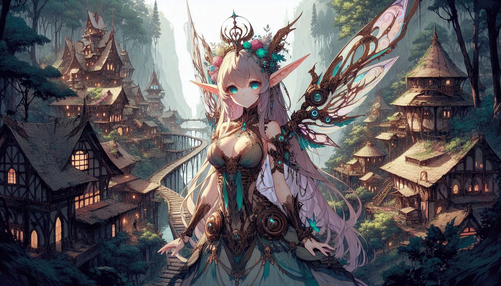 Steampunk Elf Princess Anime Style