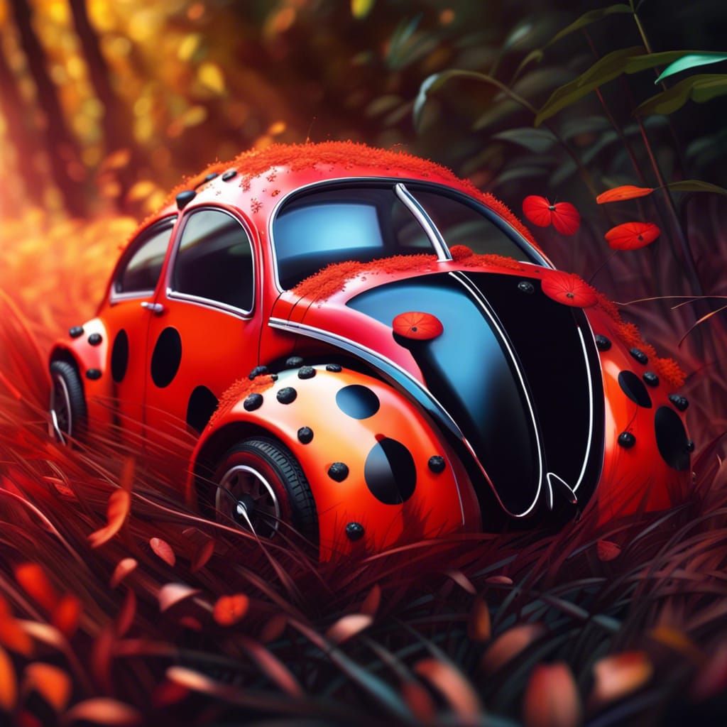 Ladybug car on tour   by @Antiparticle