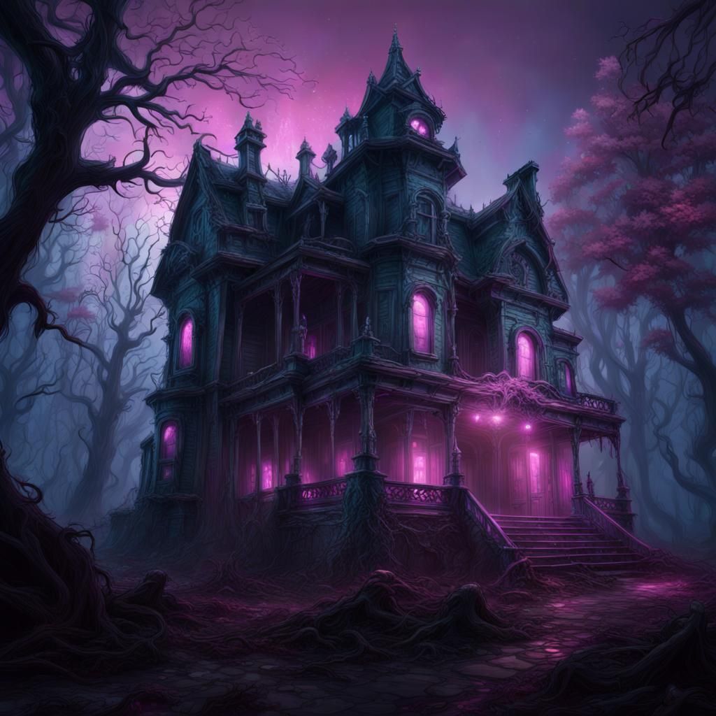 Haunted Mansion in the woods - AI Generated Artwork - NightCafe Creator