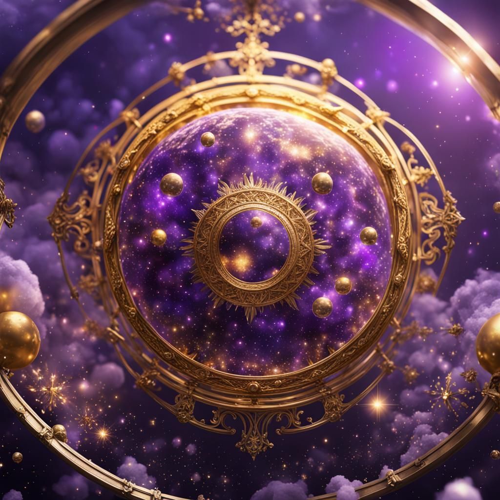 Celestial being sending violet gold healing energy hyperrealism 8k