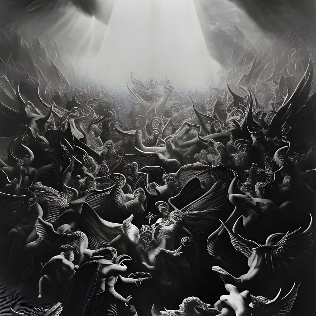 Angels and Demons at war AI Generated Artwork NightCafe Creator