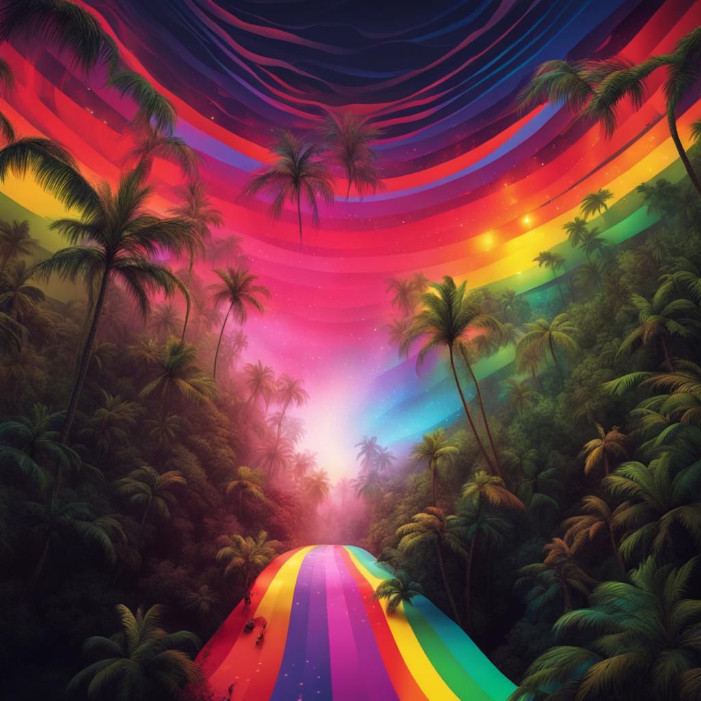 ZTQ.X3 DIGITAL "RAINBOWCORE"-RAINFOREST with vibrant ((lines...