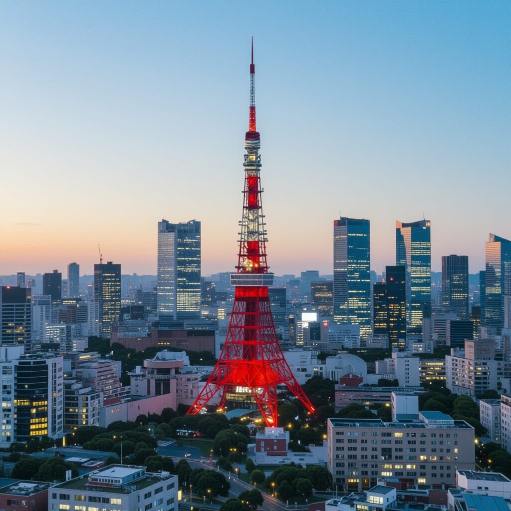 Red Bugatti on the Eiffel Tower