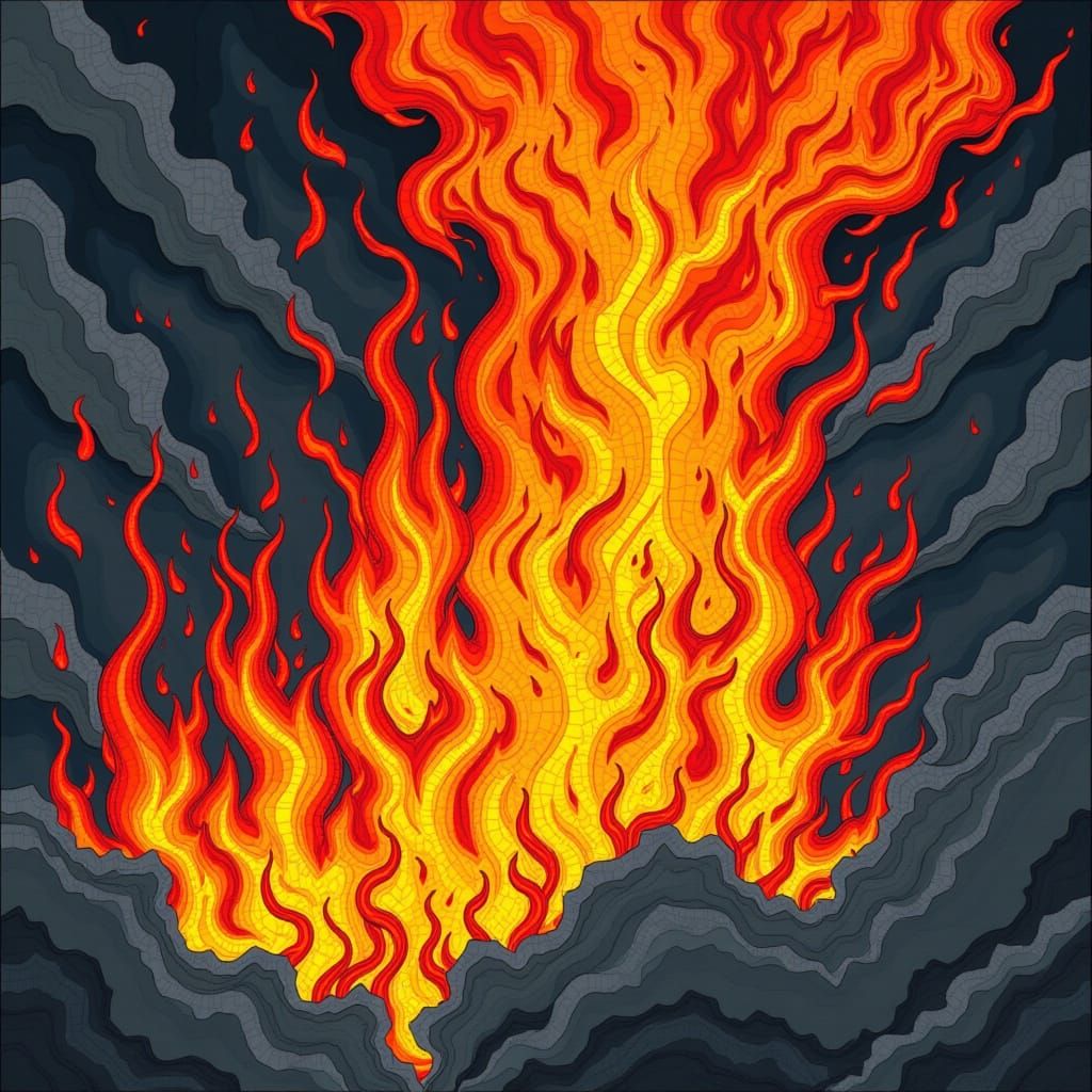 <lora:BURNING QUILT:1.0> Burning map