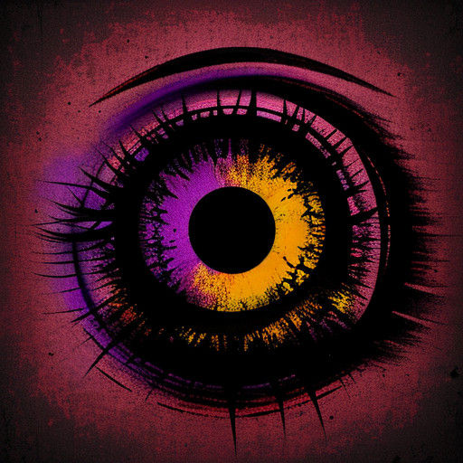 Deep Purple Orange Pop Art Eye