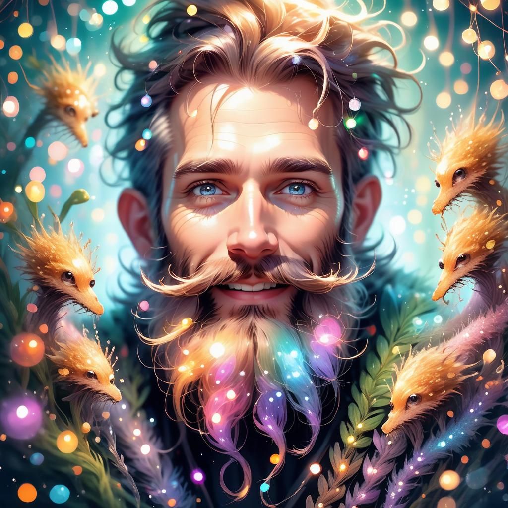 The power of his magical beard enticed all the baby eemyou storks.  by @Lord Scraggler