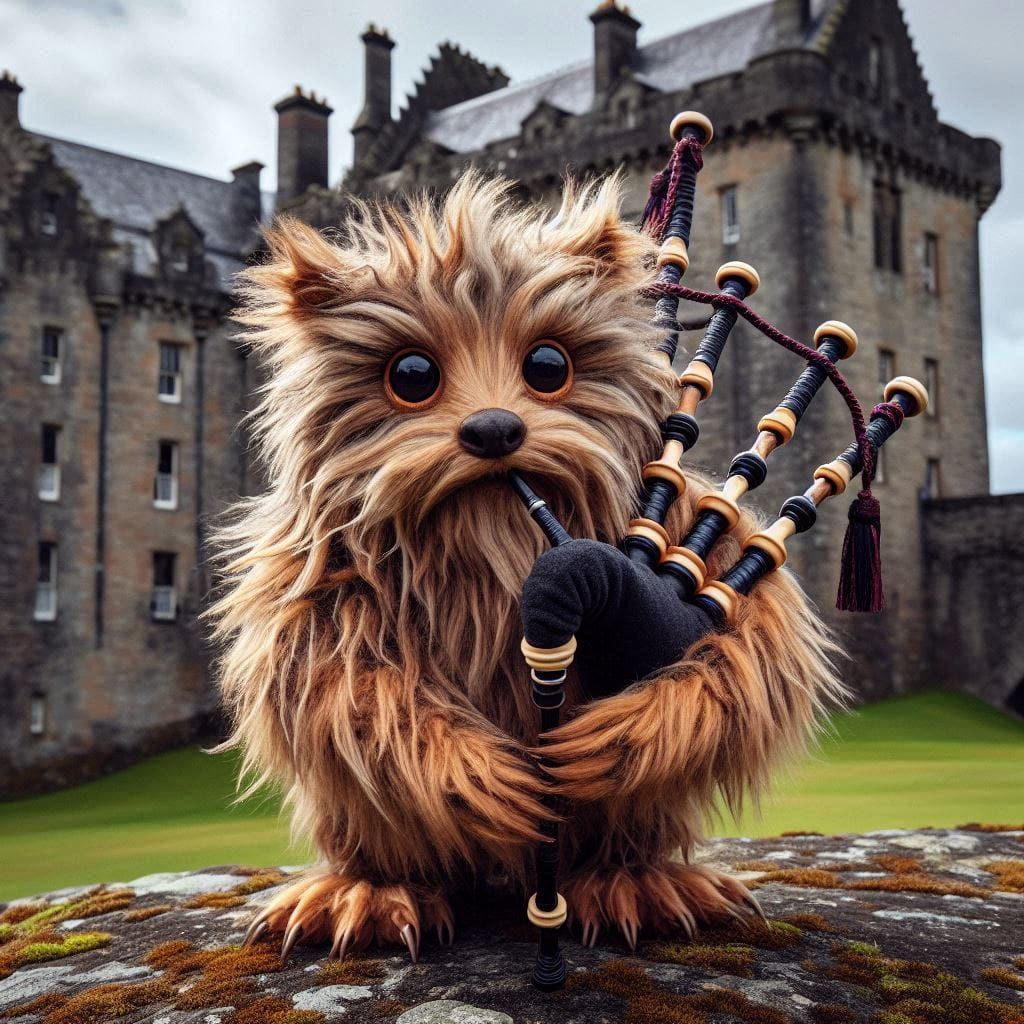 Wild Haggis Playing Bagpipes