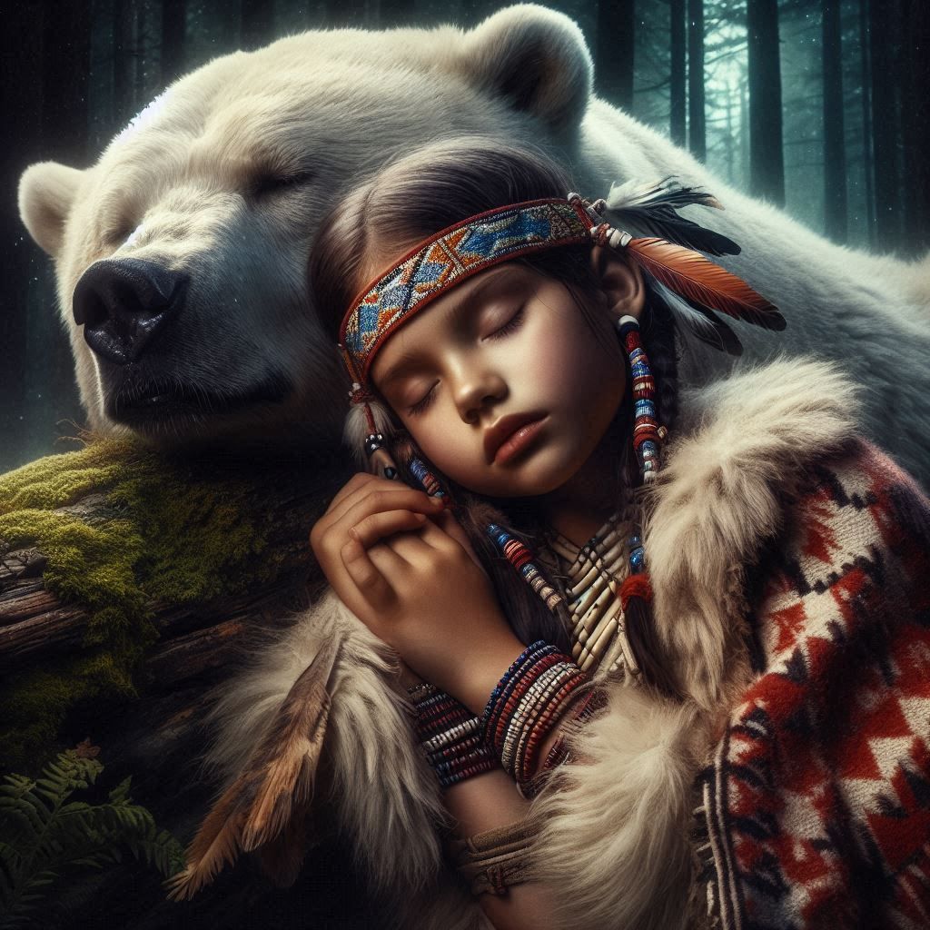 Young Girl and White Bear