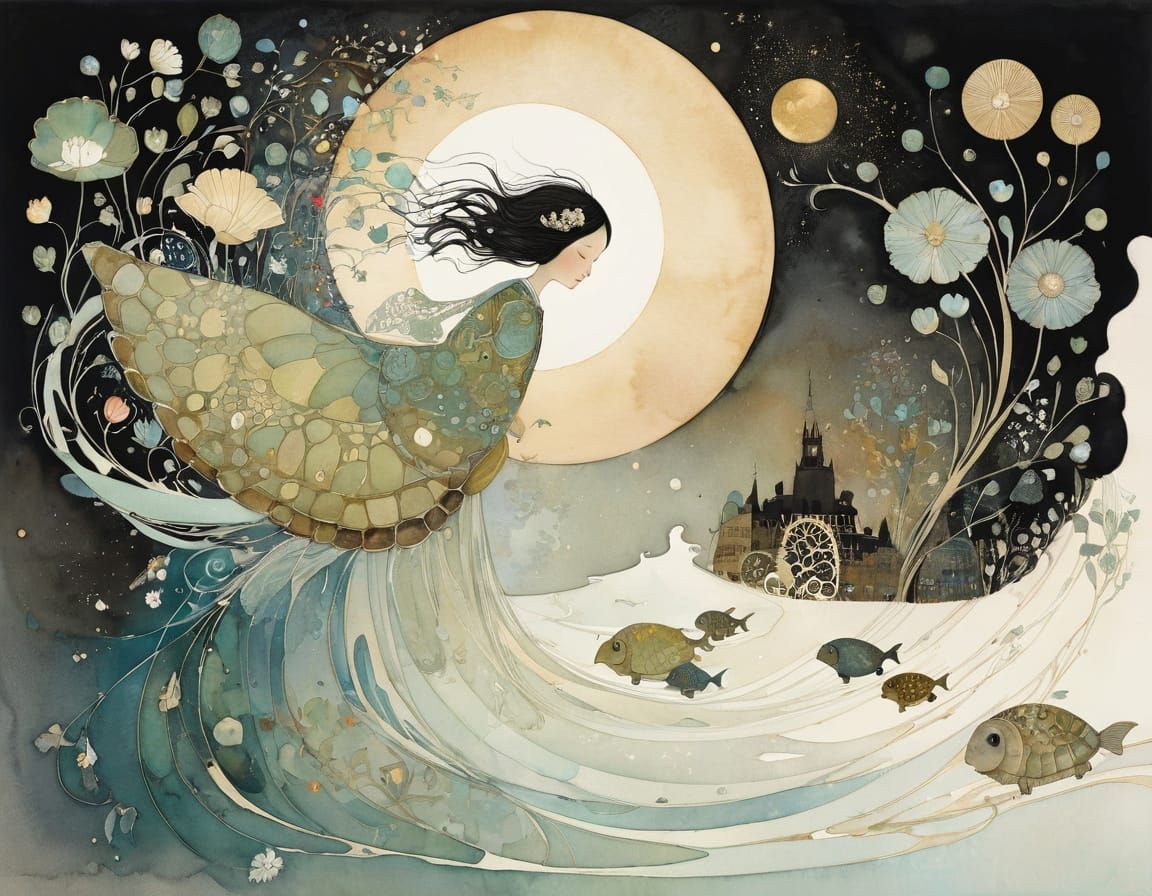 The sea turtle  by @MoonWolf