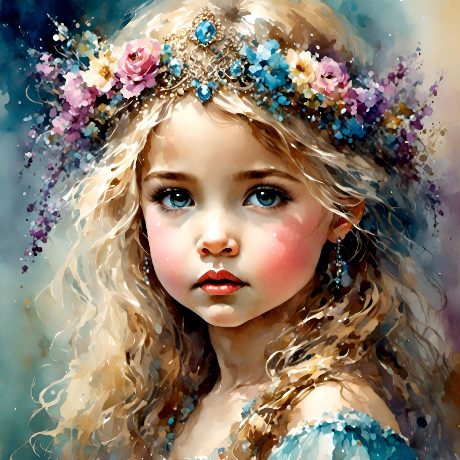 Precious. Beautiful realistic flower girl"
