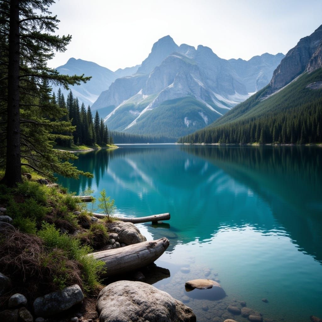 <lora:Reaviless Fx:1.0>, beautiful lake with tall dark mountains in the background, RAW photo, 8k uhd, dslr, soft lighting, high quality, fi...