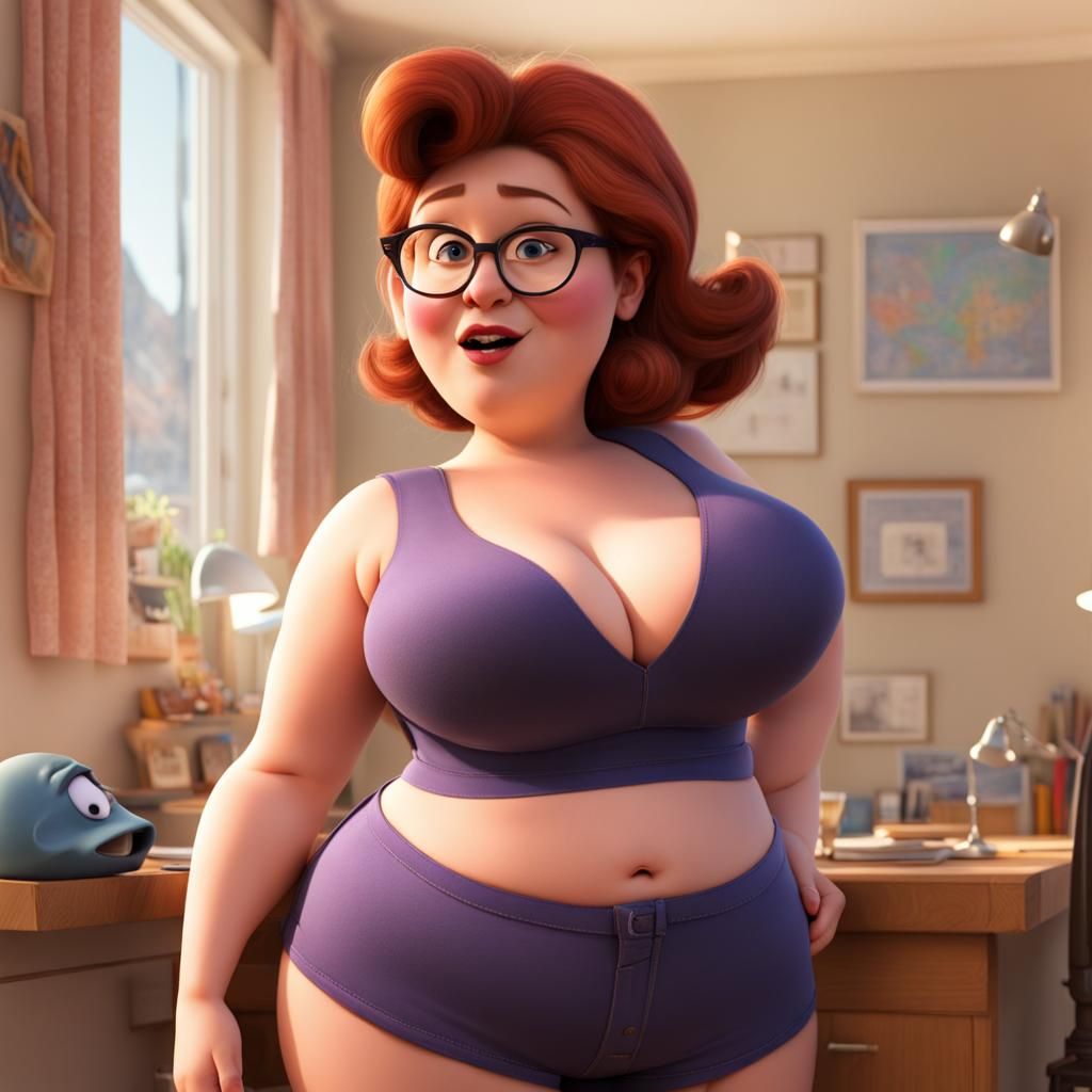 big-bosomed woman in pixar style - AI Generated Artwork - NightCafe Creator