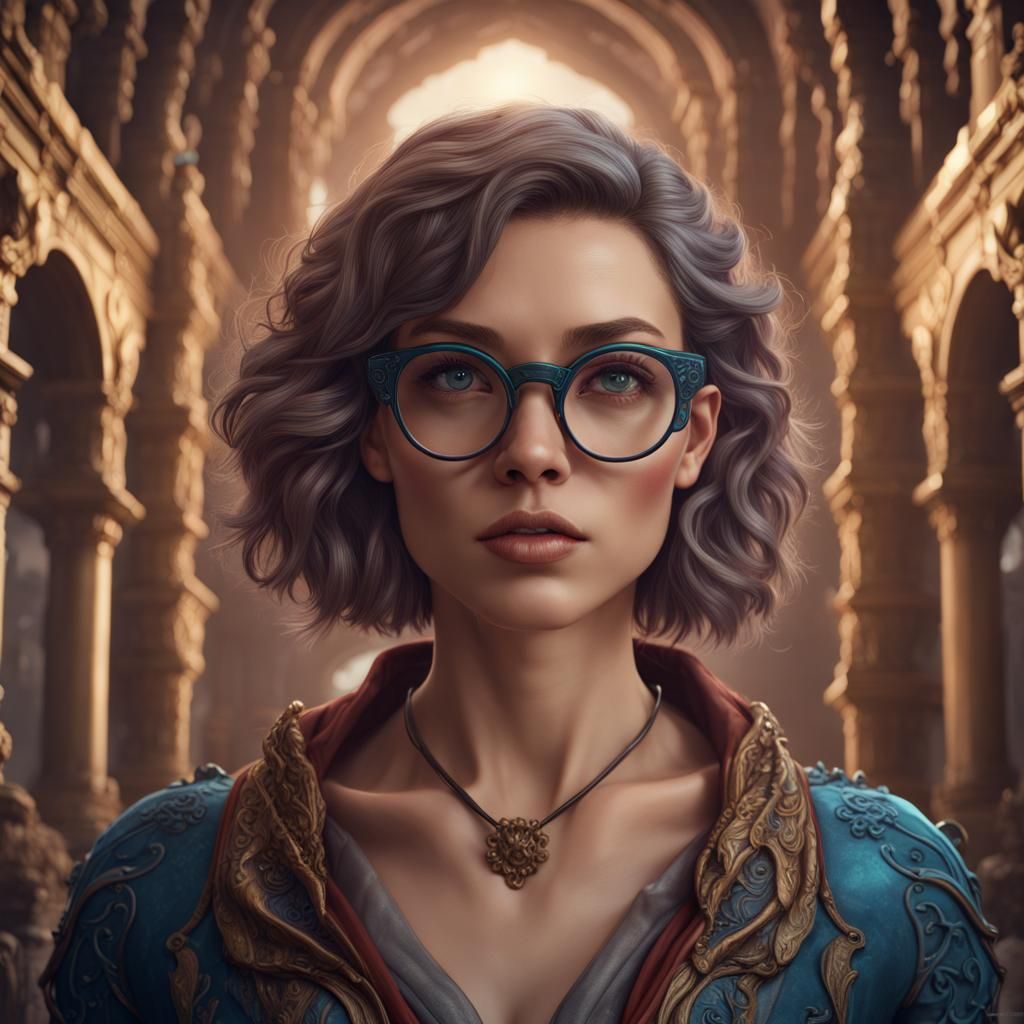 woman with glasses