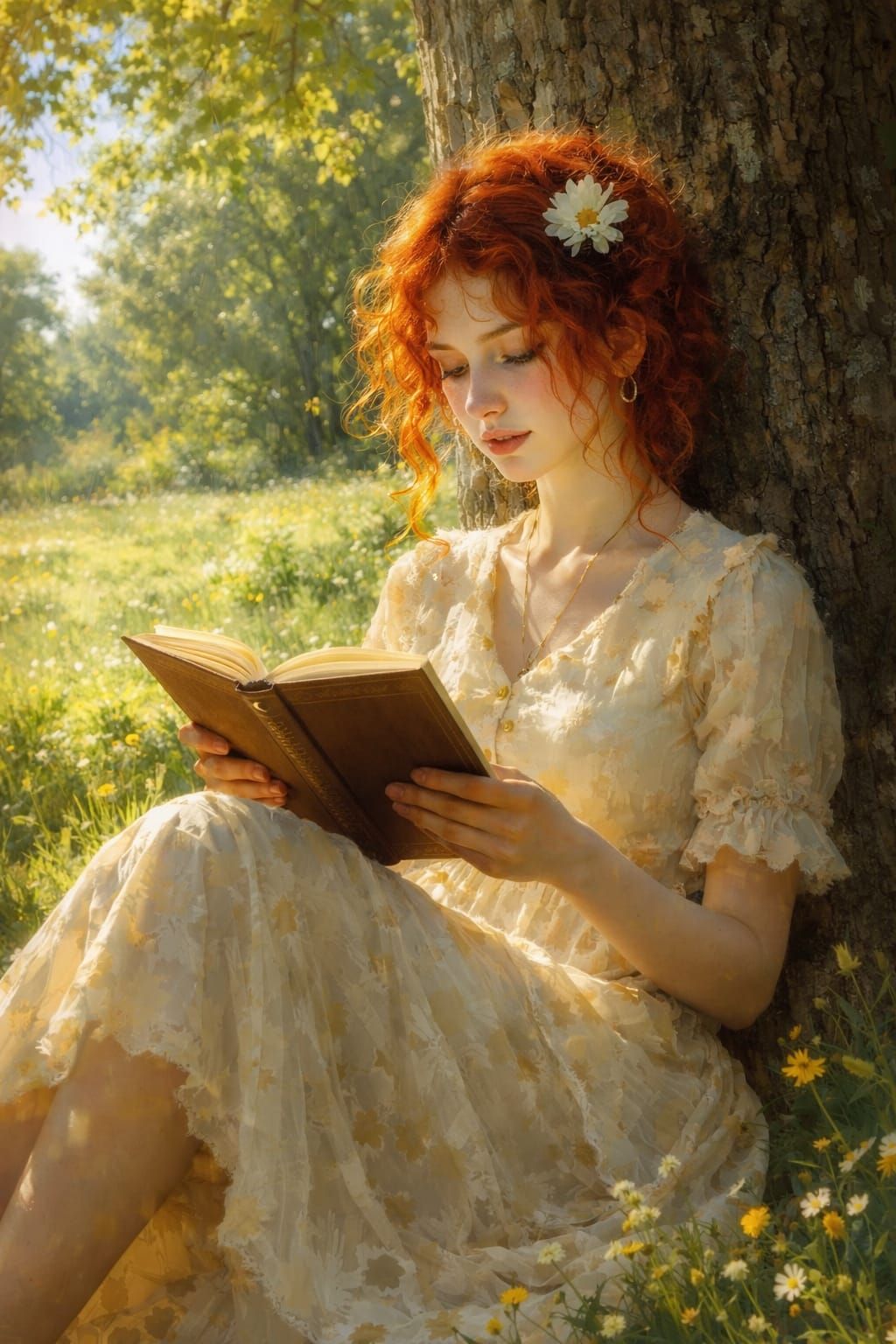 Claira reading under a tree 🌹