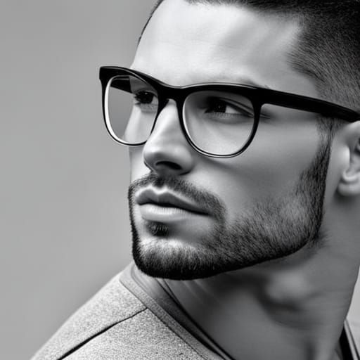 handsome 30-year-old man, glasses, short hair slicked back - AI ...