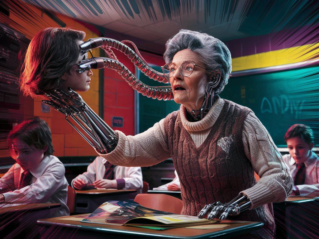 The cyborg teacher reprogramming the bad student