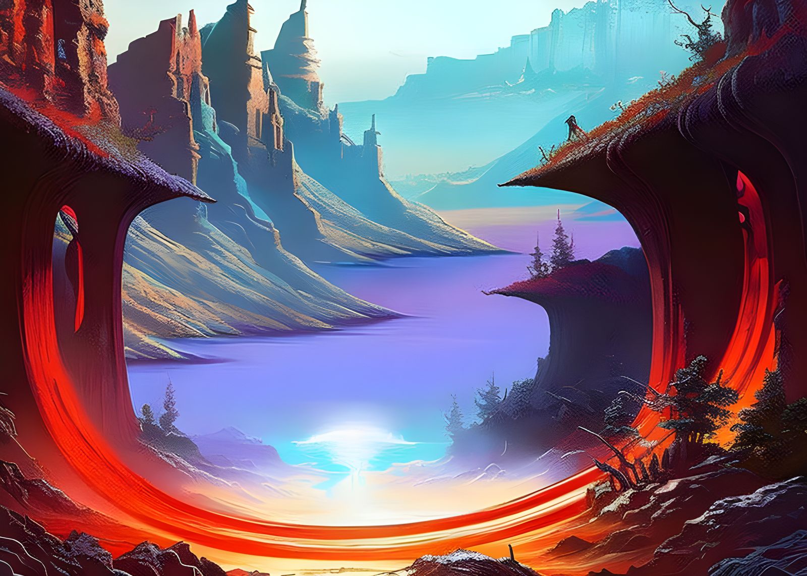 Valley to the Portal - AI Generated Artwork - NightCafe Creator