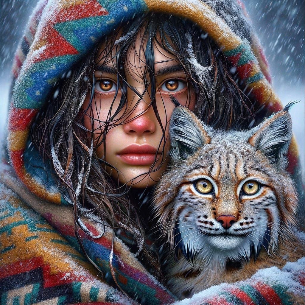 Girl with her bobcat  by @Rob Hartland