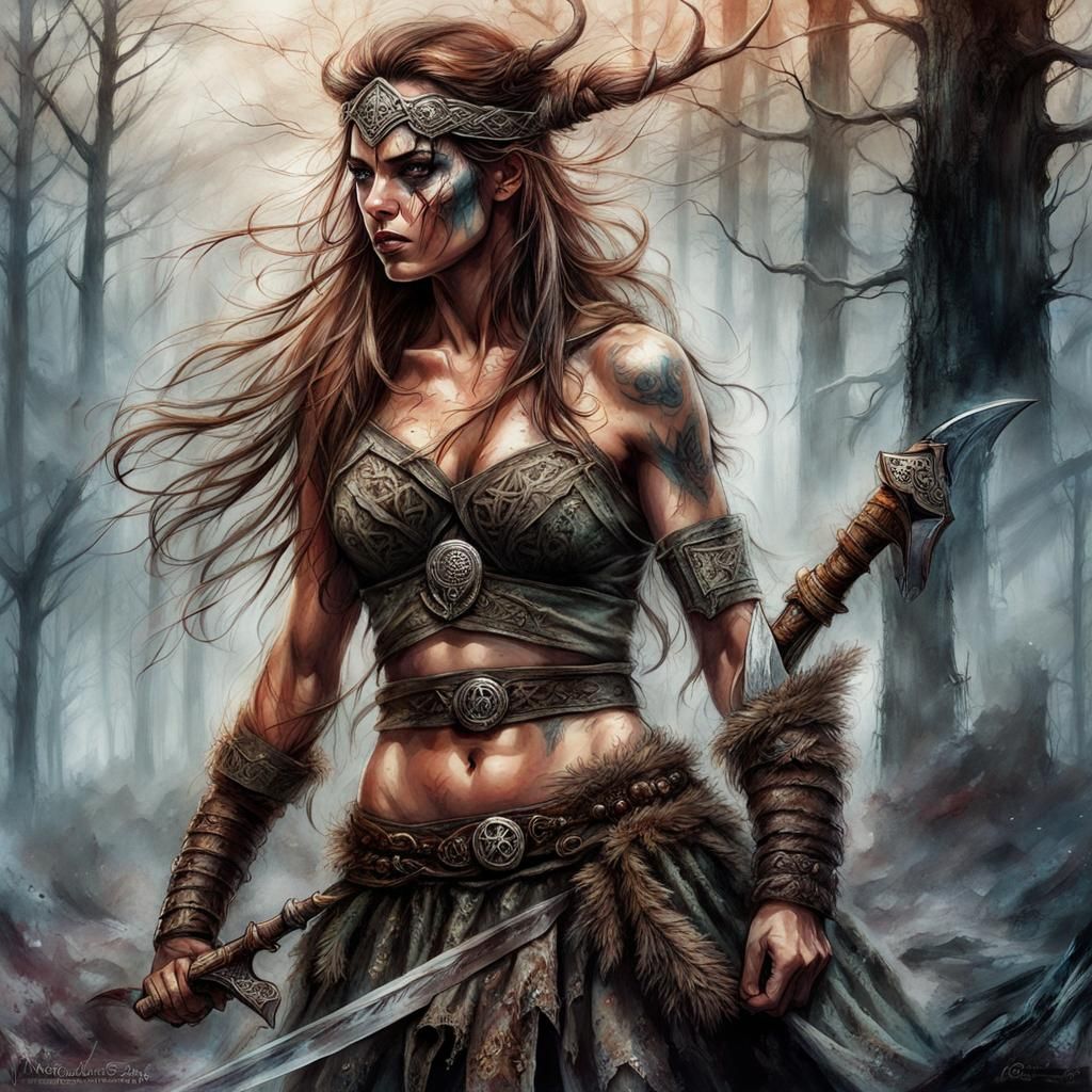 Celtic Woman Warrior - AI Generated Artwork - NightCafe Creator