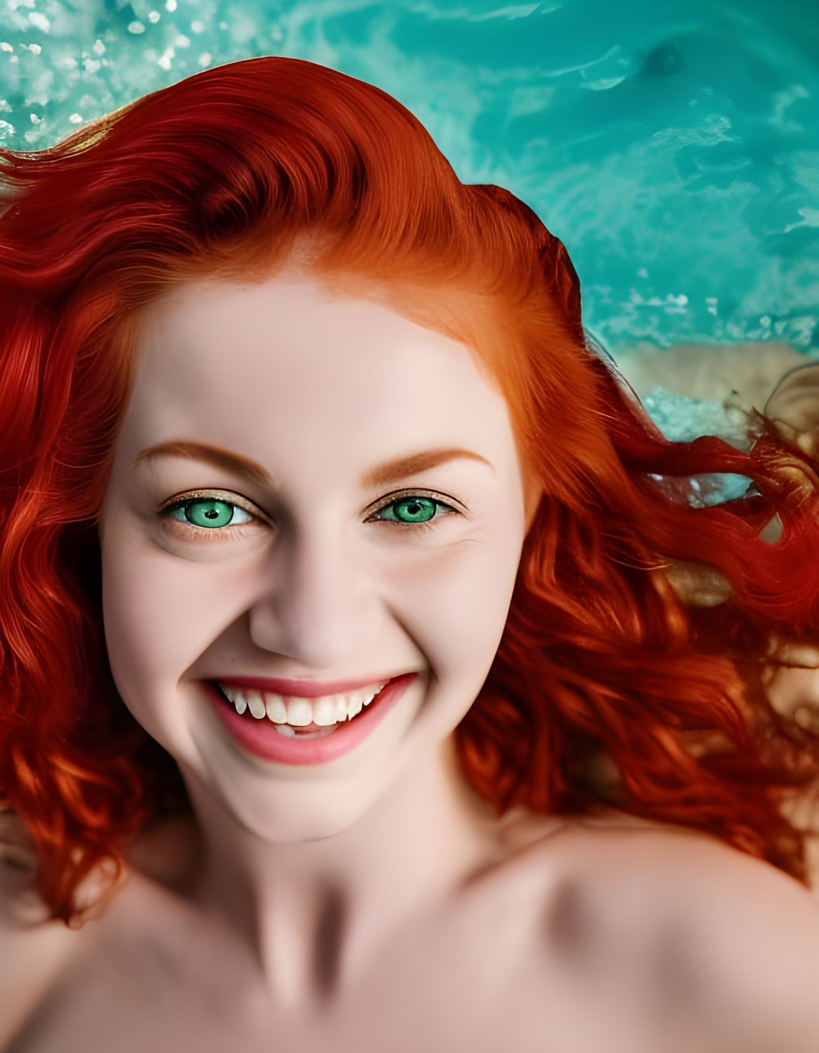 Sublime woman, red hair, killer smile - AI Generated Artwork ...