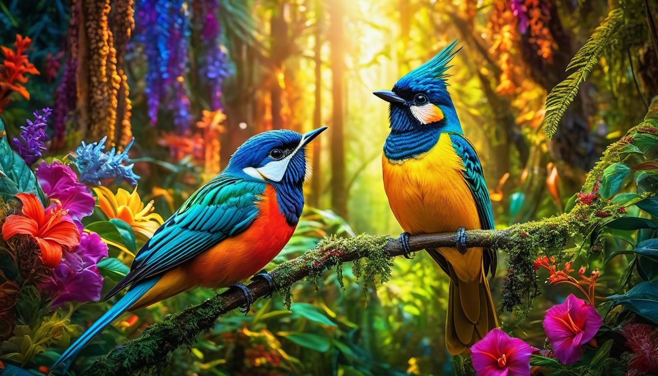 A COUPLE OF BIRDS CHATTING