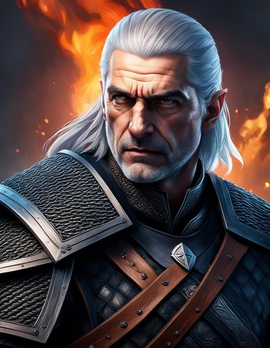 geralt of rivia!!!! ( rowan atkinson ) in netflix's the witc...