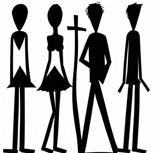 stick figures, but most commonly depicts a male and female f...