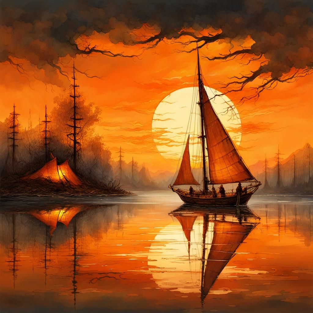 SAILING AT THE SUNRISE  by @JustBubu
