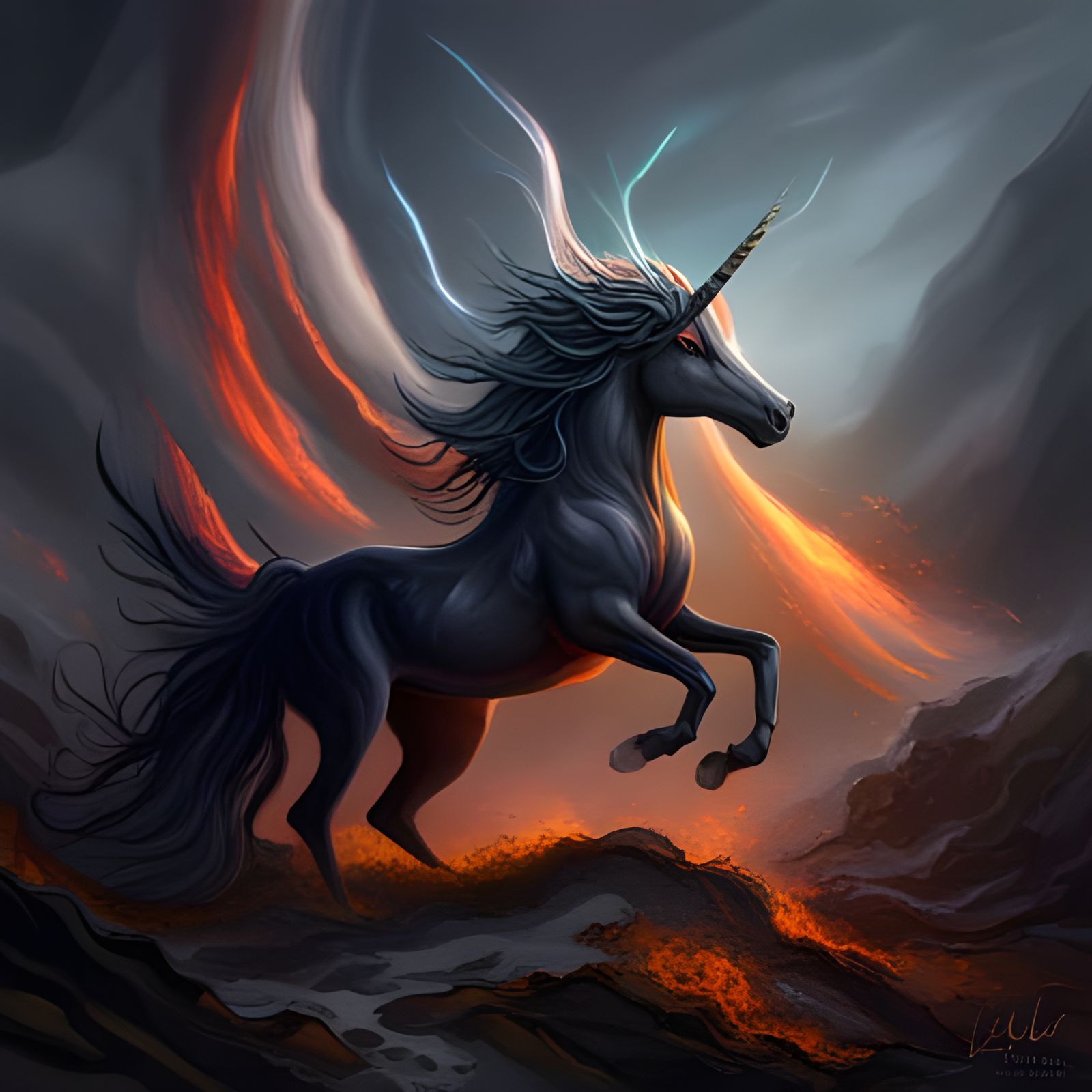 Not all Unicorns are nice. AI Generated Artwork NightCafe Creator