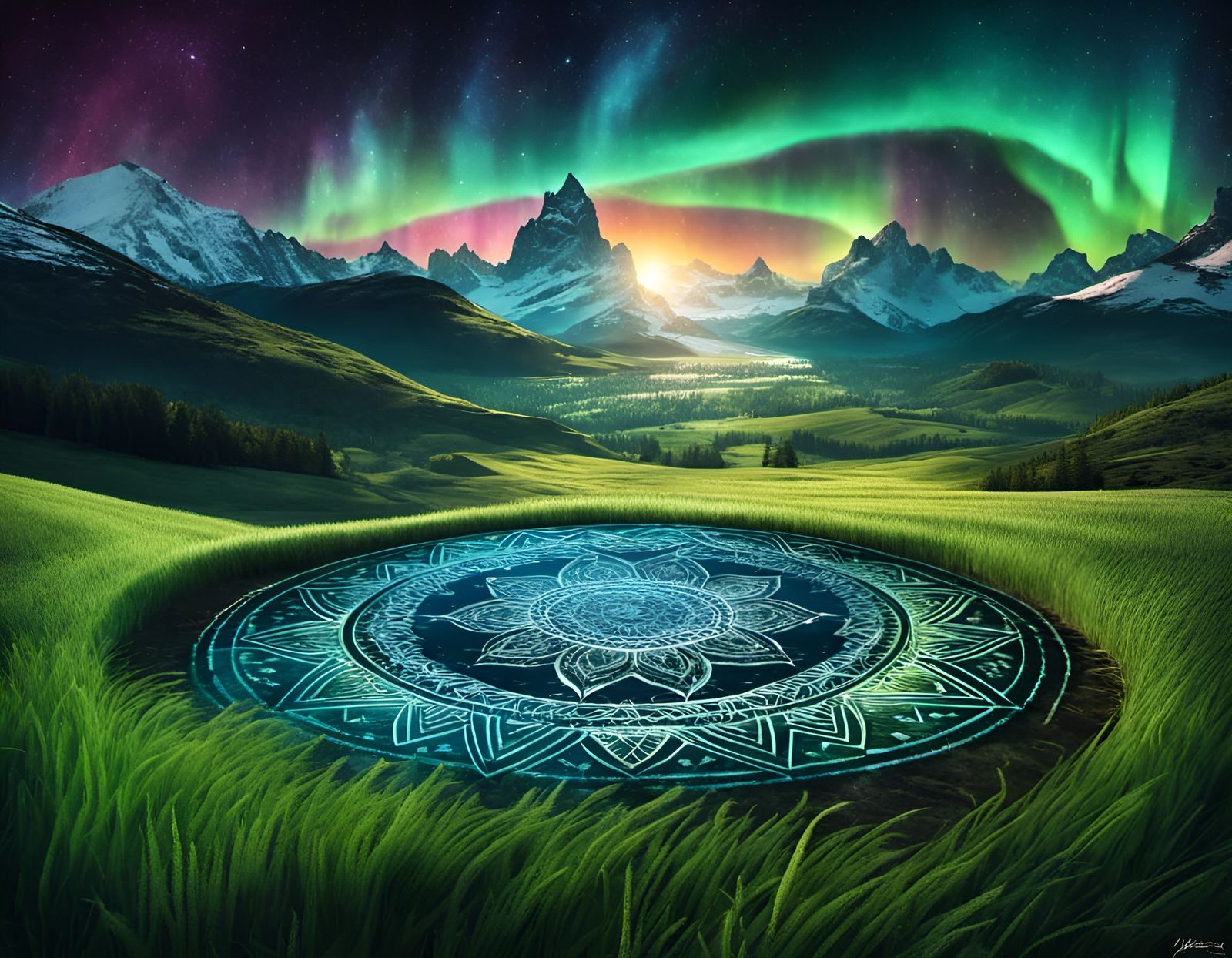 Mandala Borealis ▪️ Spiritual crop circles  by @undefined