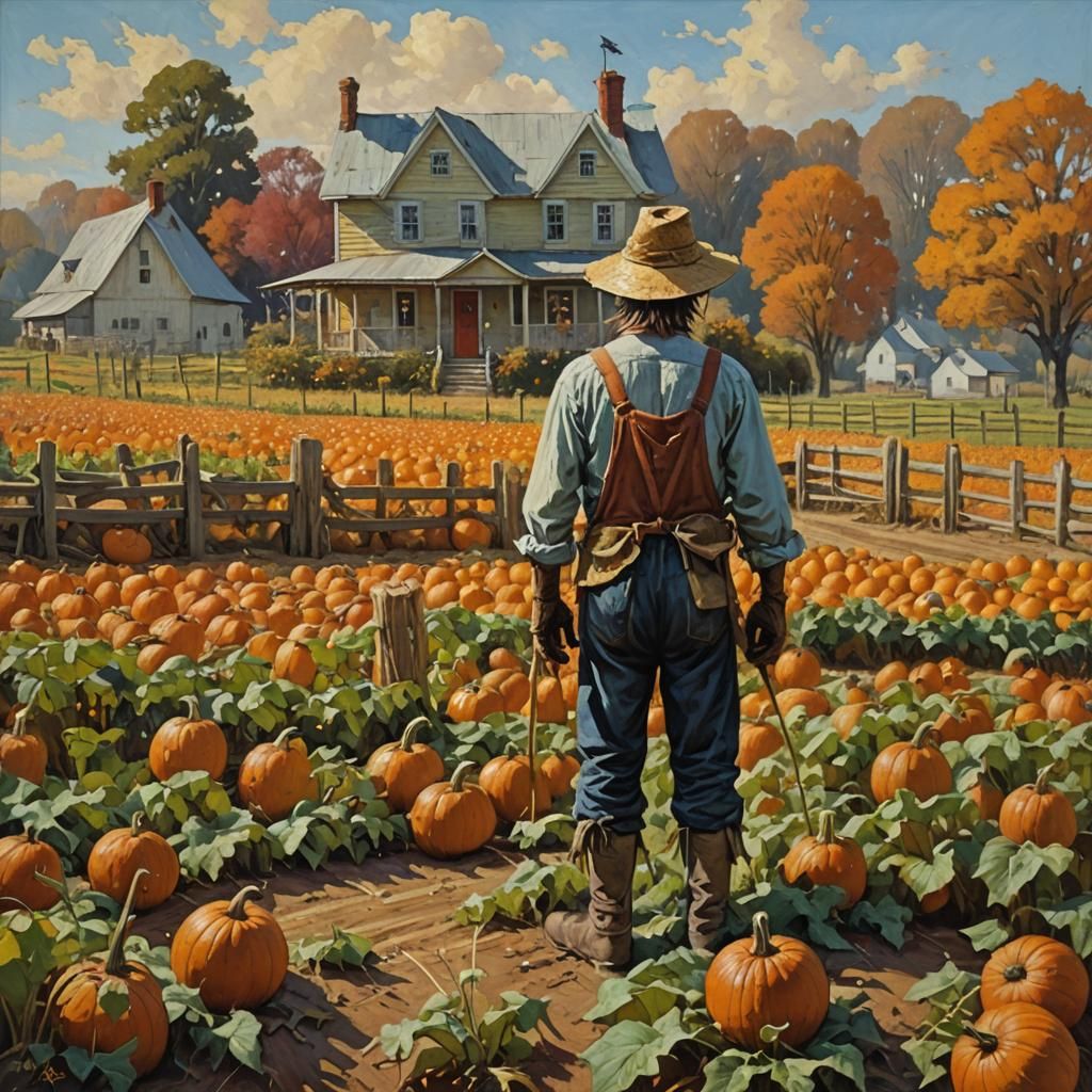 autumn, pumpkin and farmer's house  by @Amora