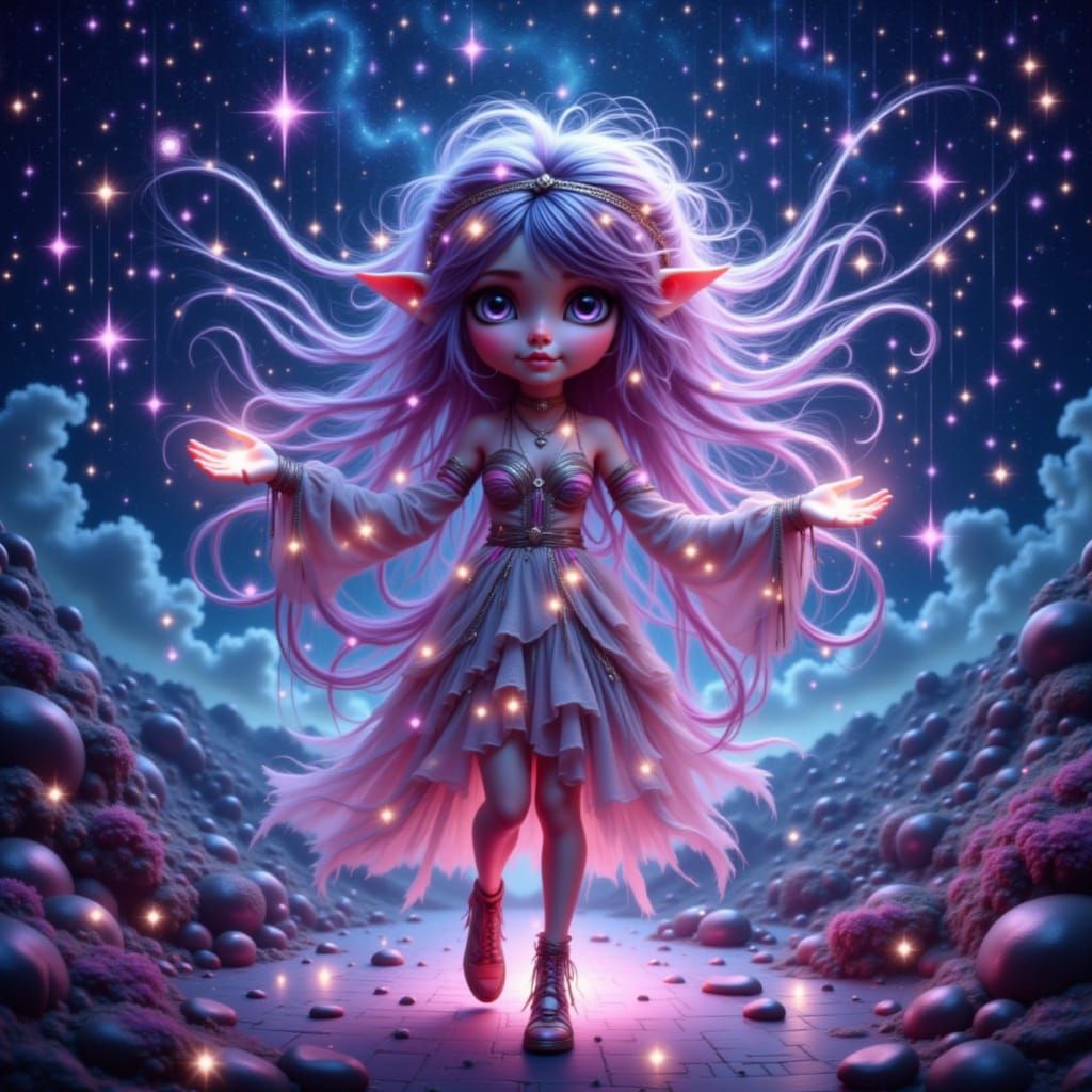 Star woman <lora:Whimsy Romance:1.0>